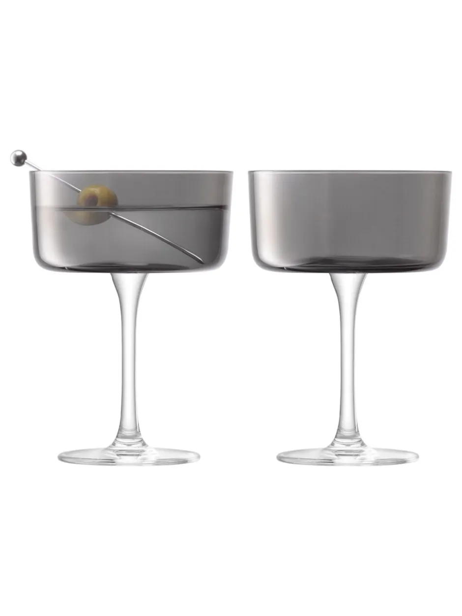 Glas|LSA International Set of 2 Lunar Champagne and Cocktail Glasses 230ml