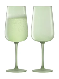 Glas*LSA International Set of 2 Arc Contrast Flute Glasses 280ml MOSS - Groen