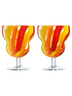 Glas|LSA International Set of 2 Folk Water Wine Glasses 230ml Oranje