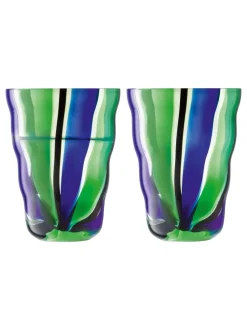 Glas|LSA International Set of 2 Folk Tumblers 280ml Blauw