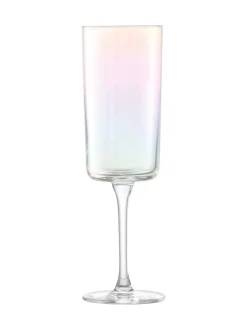 Glas|LSA International Set of 2 Iridescence Champagne Flutes 210ml