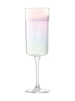 Glas|LSA International Set of 2 Iridescence Champagne Flutes 210ml