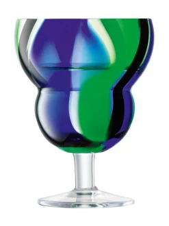 Glas*LSA International Set of 2 Folk Water Wine Glasses 230ml Blauw