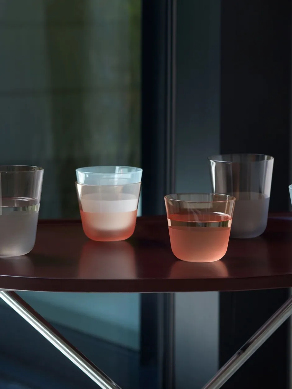 Glas|LSA International set van 2 Arc Contrast bekers van 380ml Aarde