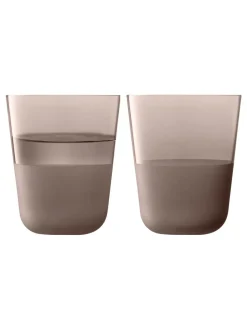 Glas|LSA International set van 2 Arc Contrast bekers van 380ml Aarde