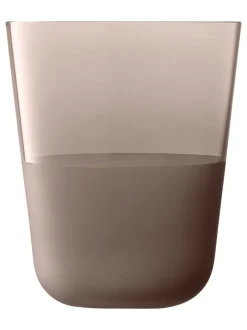 Glas|LSA International set van 2 Arc Contrast bekers van 380ml Aarde