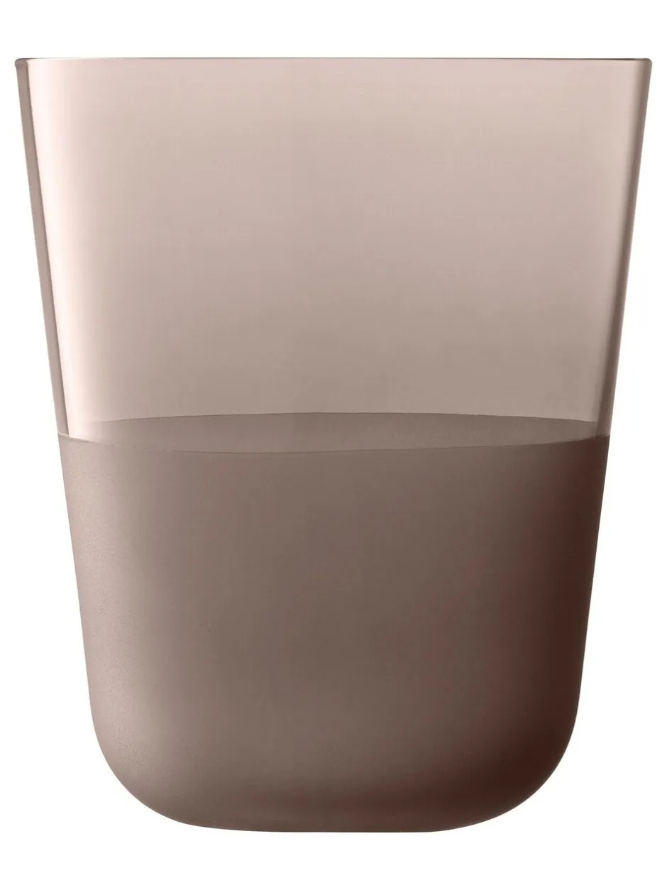 Glas|LSA International set van 2 Arc Contrast bekers van 380ml Aarde