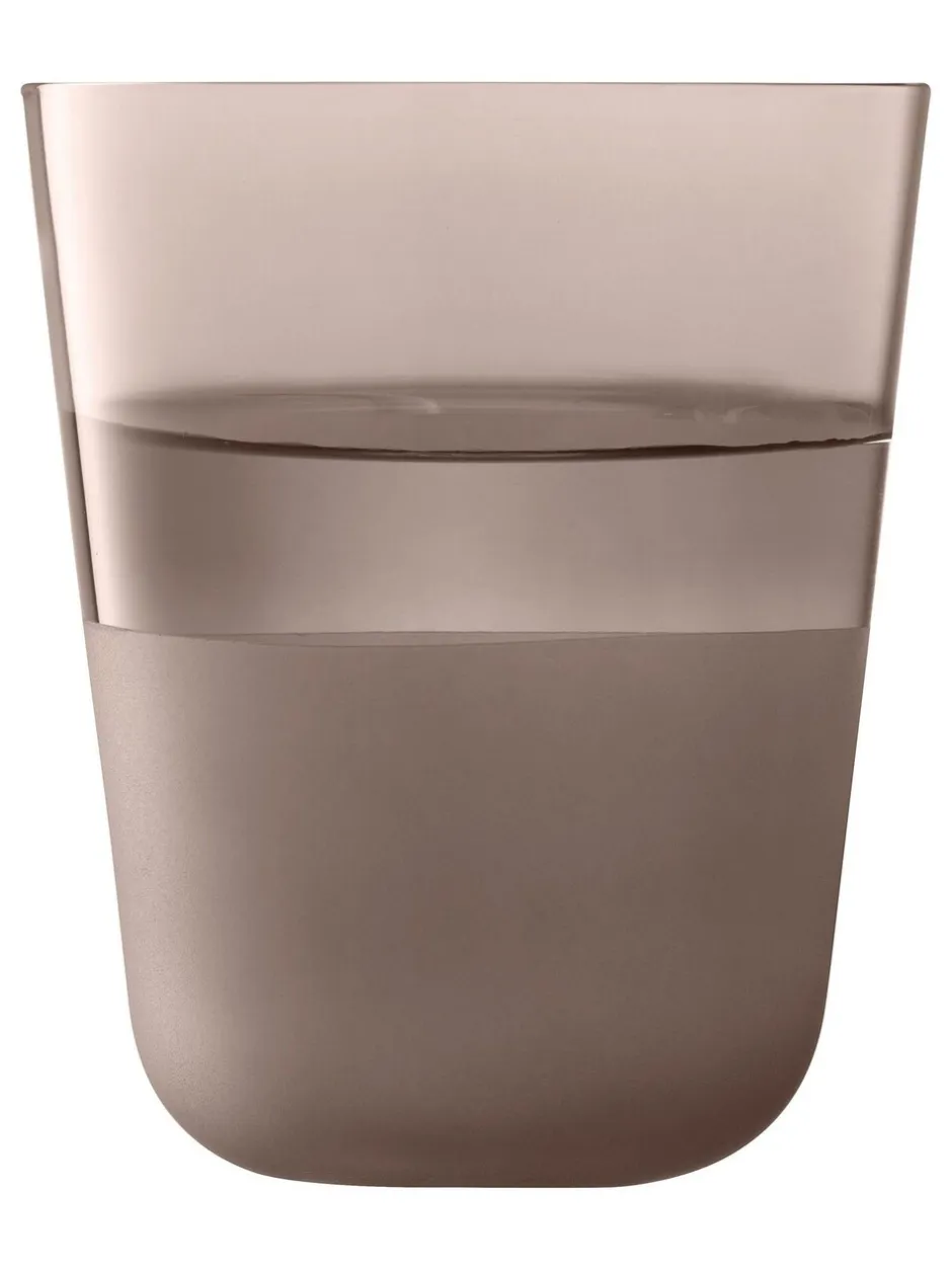 Glas|LSA International set van 2 Arc Contrast bekers van 380ml Aarde