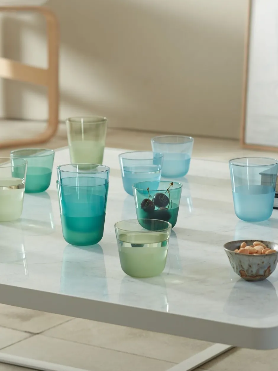 Glas|LSA International set van 2 Arc Contrast bekers van 380ml Mossset