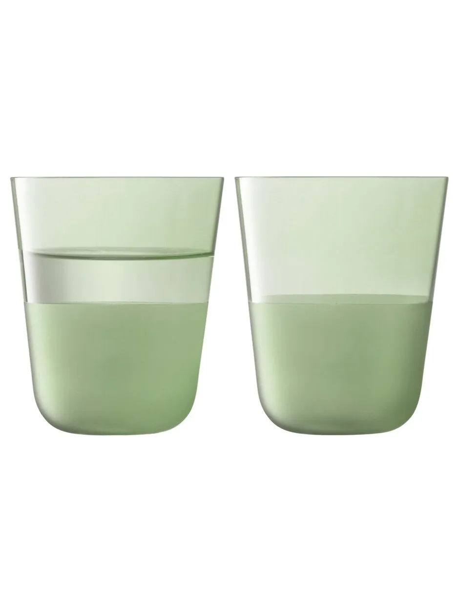 Glas|LSA International set van 2 Arc Contrast bekers van 380ml Mossset