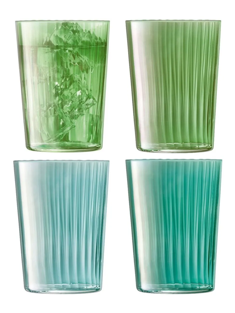 Glas|LSA International set van 4 Gems drinkglazen 560ml Jade
