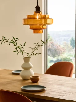 Lampenkappen|Verlichting|Next Luca Gemakkelijk te bevestigen lampenkap Barnsteenoranje