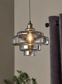 Lampenkappen|Verlichting*Next Luca Gemakkelijk te bevestigen lampenkap Rookgrijs