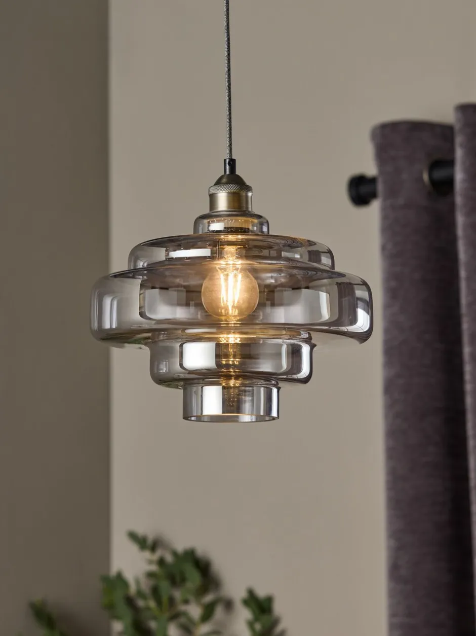 Lampenkappen|Verlichting*Next Luca Gemakkelijk te bevestigen lampenkap Rookgrijs