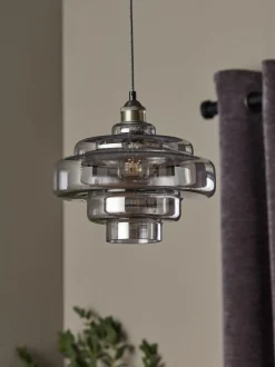 Lampenkappen|Verlichting*Next Luca Gemakkelijk te bevestigen lampenkap Rookgrijs