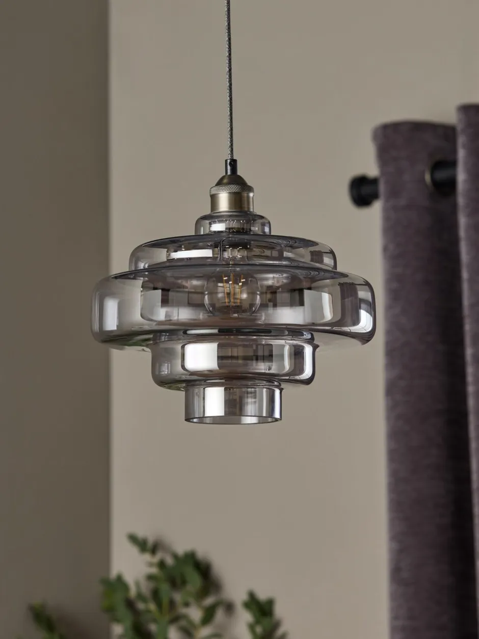 Lampenkappen|Verlichting*Next Luca Gemakkelijk te bevestigen lampenkap Rookgrijs