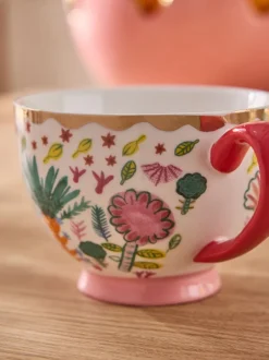 Mokken En Koppen*Lucy Tiffney -mok Crèmekleurig/roze/groen