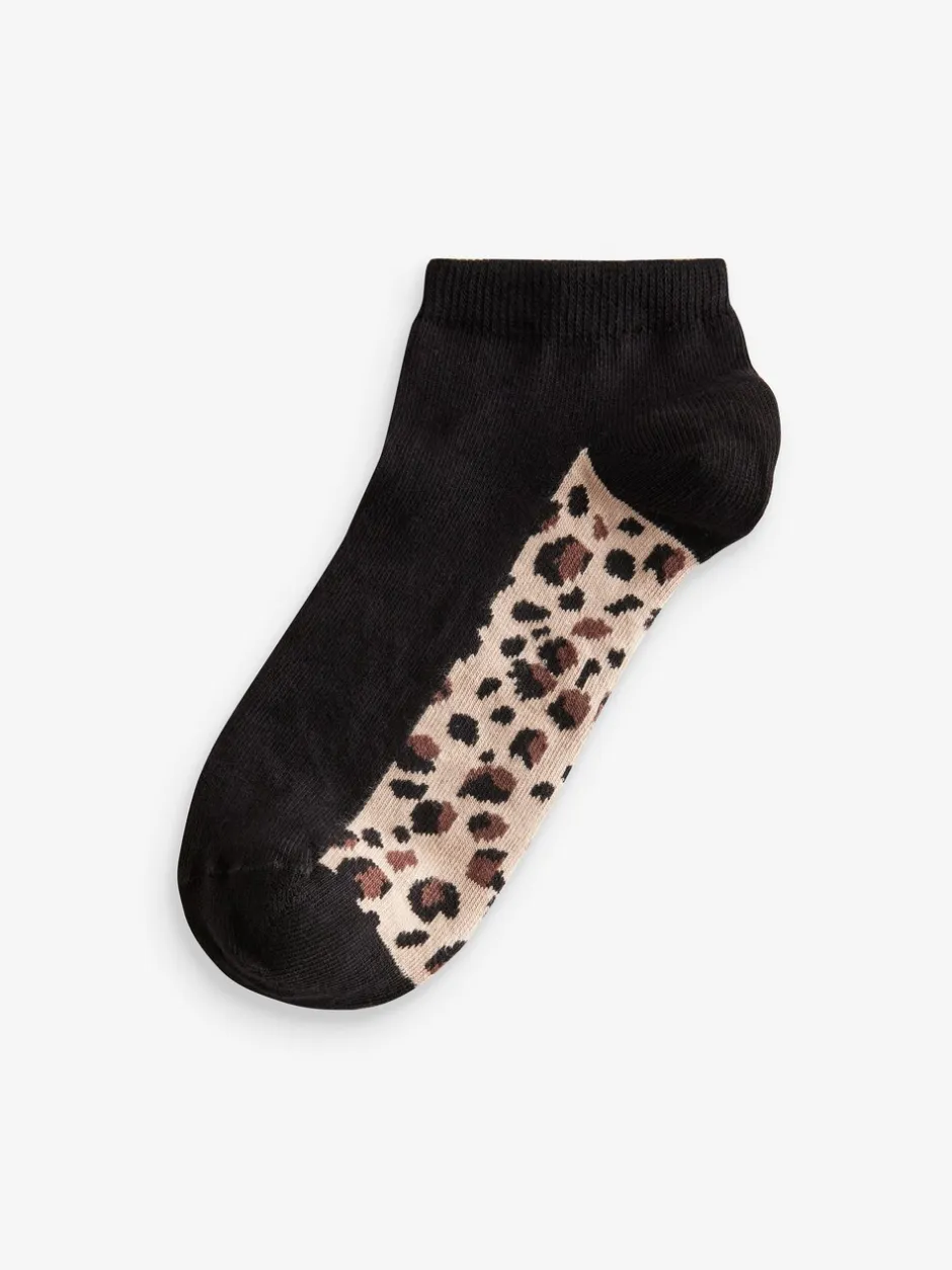 Sokken En Panty's|Next Luipaard - Footbed Trainers Socks 5 Pack