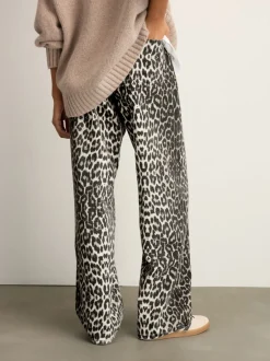 Jeans*Next Luipaard - Katoenen jeans met print en wijde pijpen