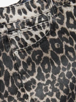 Jeans*Next Luipaard - Katoenen jeans met print en wijde pijpen