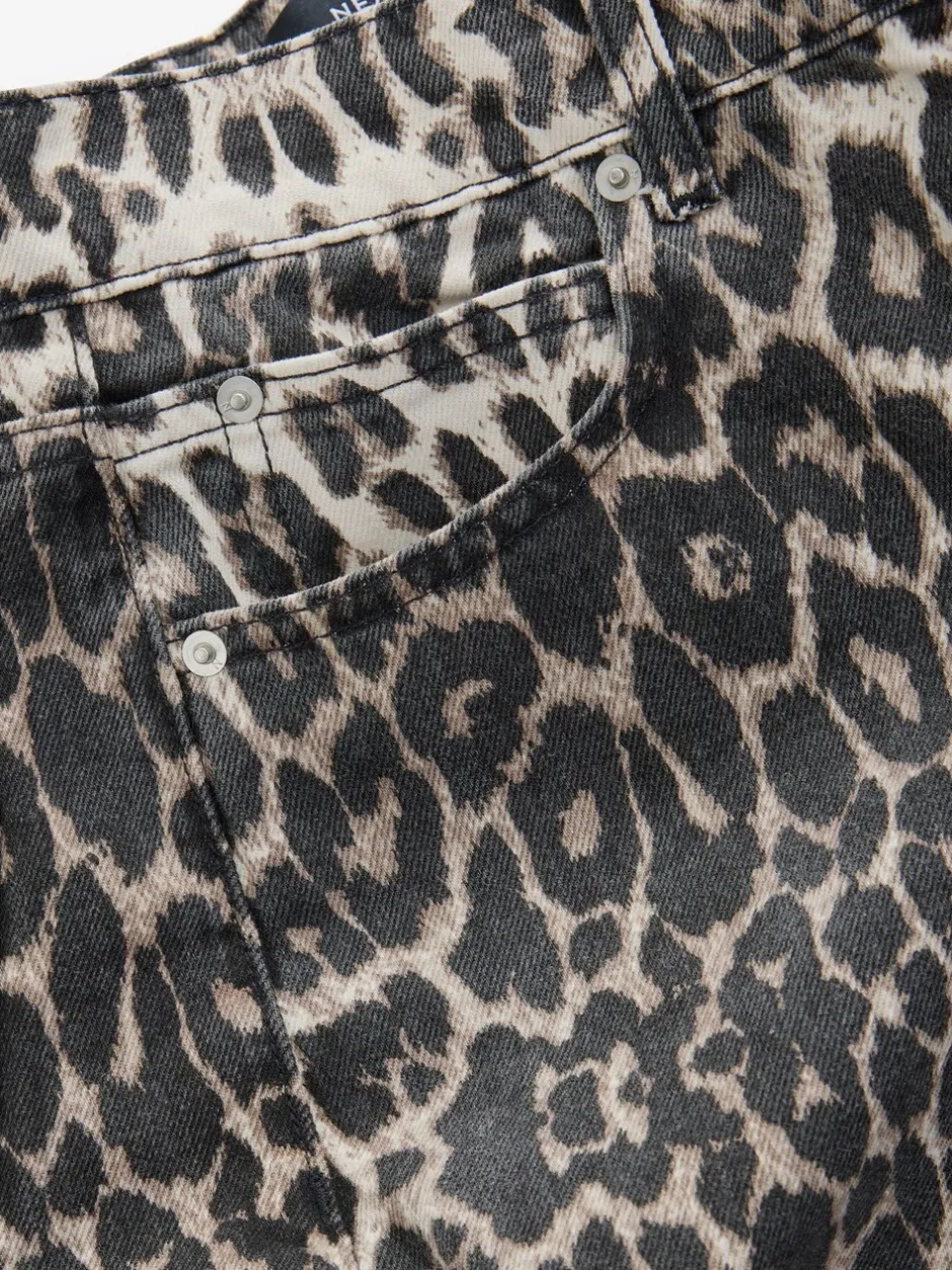 Jeans*Next Luipaard - Katoenen jeans met print en wijde pijpen