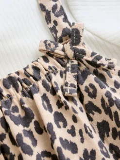 Sets En Combisets|Rompertjes En Tuinbroeken*Next - Babyjersey bretelbroeken en Bodysuits Set van 2 stuks (0maanden -3jaar) Luipaardprint