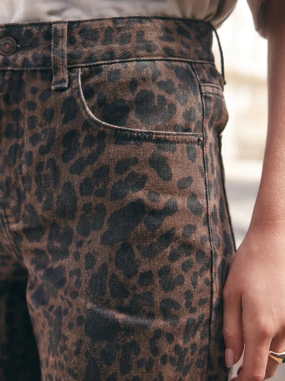 Jeans*Next Luipaardprint - Jeans met wijde pijpen