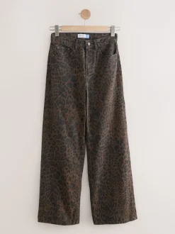 Jeans*Next Luipaardprint - Jeans met wijde pijpen