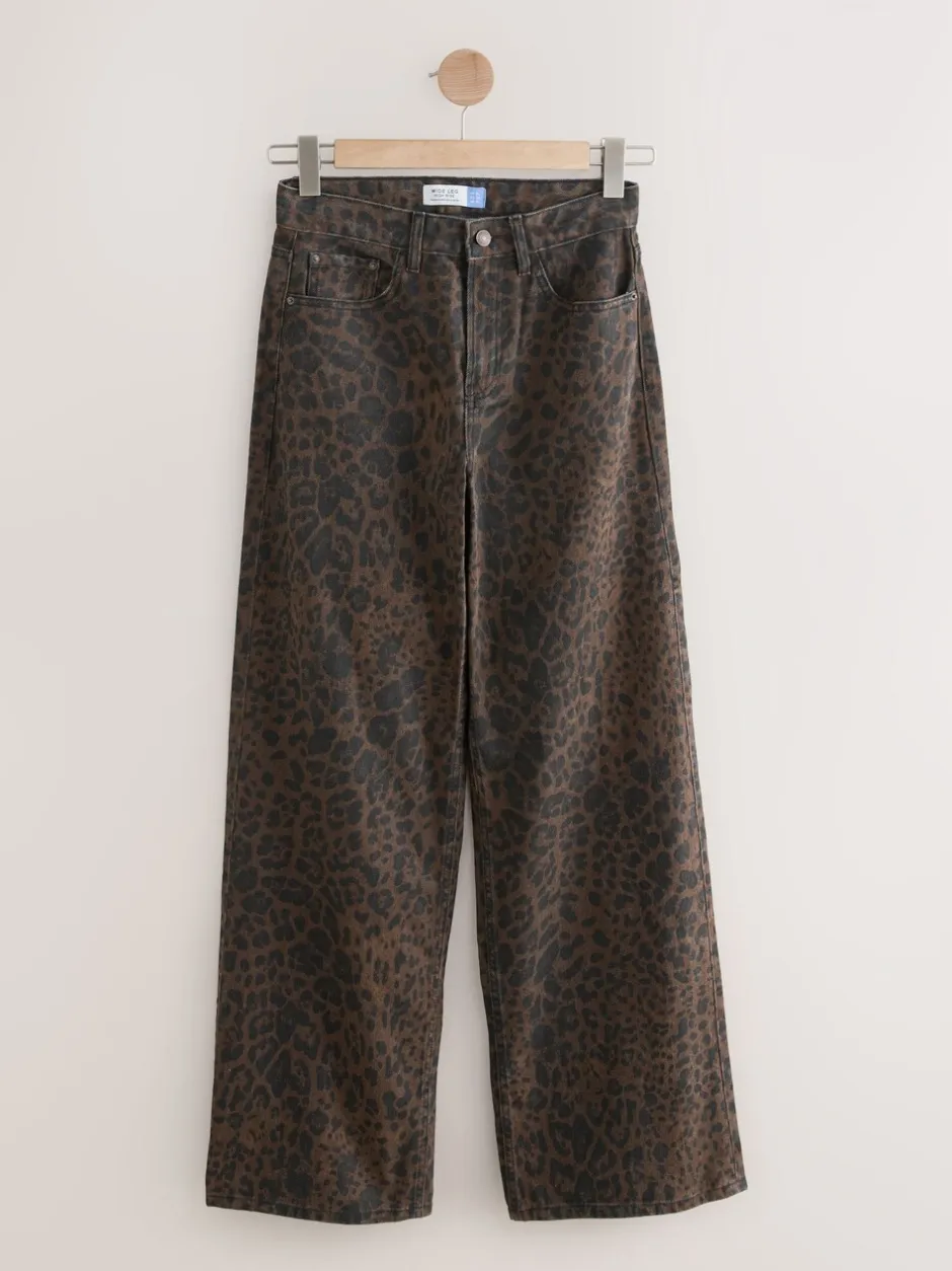 Jeans*Next Luipaardprint - Jeans met wijde pijpen