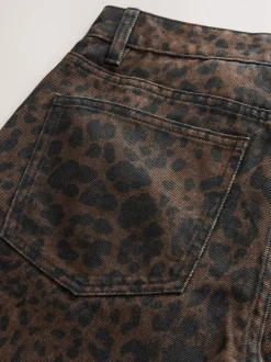 Jeans*Next Luipaardprint - Jeans met wijde pijpen