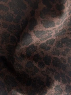 Jeans*Next Luipaardprint - Jersey denim broek met wijde pijpen