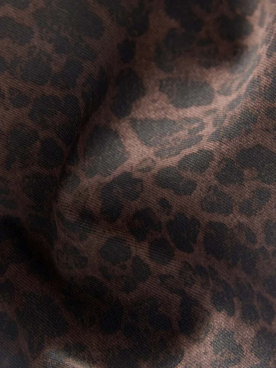 Jeans*Next Luipaardprint - Jersey denim broek met wijde pijpen