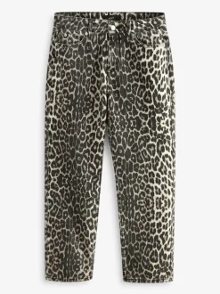 Jeans|Next Luipaardprint - Straight Leg Jeans