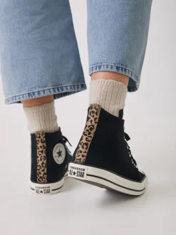 Sneakers|Converse - Chuck Taylor Suede All Over High Trainers Luipaardprint zwart