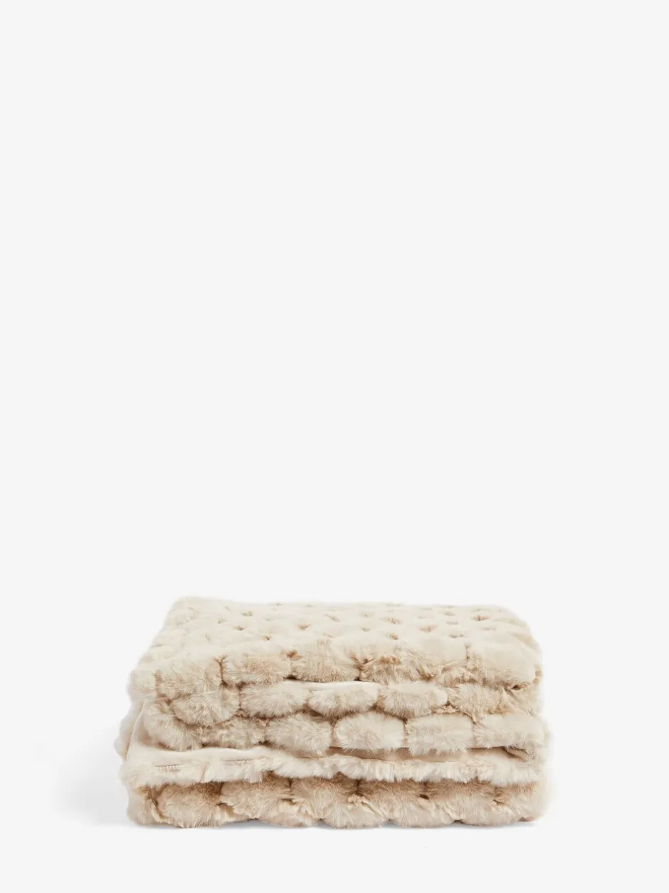 Kussentjes En Plaids|Kussentjes En Plaids|Next Luna Bedloper met geschulpt pluche imitatiebont Ivoor