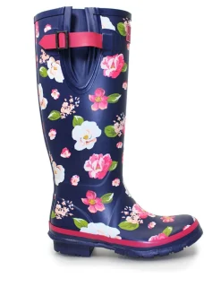 Laarzen|Lunar rubberen regenlaarzen met bloemenmotief