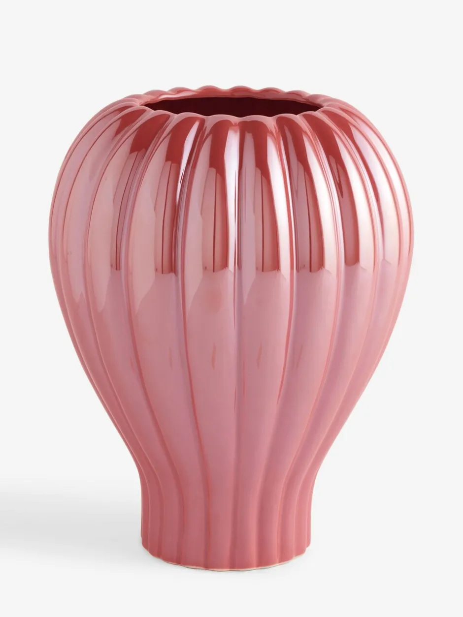 Vazen|Next Lustre Ribbed Vase
