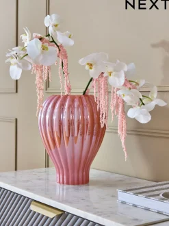 Vazen|Next Lustre Ribbed Vase