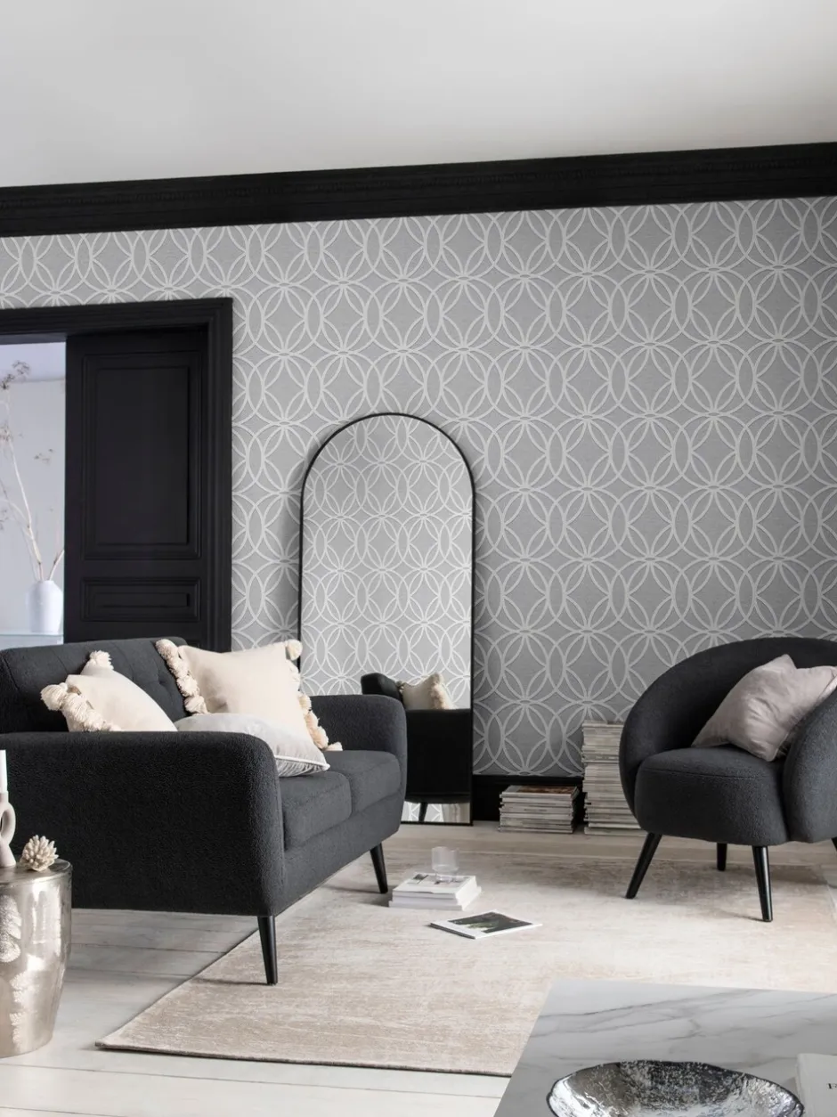 Behang|Next Luxe geometrisch behang van 10 m Grijs