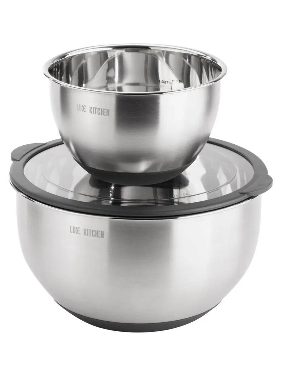 Keukenaccessoires|Luxe Set of 2 Stainless Steel Mixing Bowls