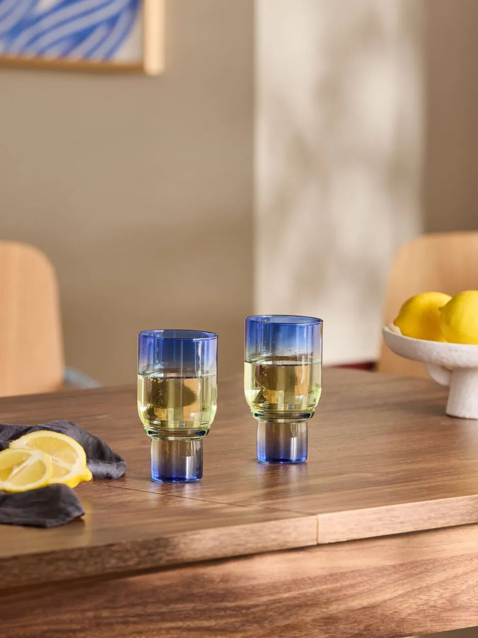 Glas|MADE.COM Juno Wijnglazen Blauw en groen