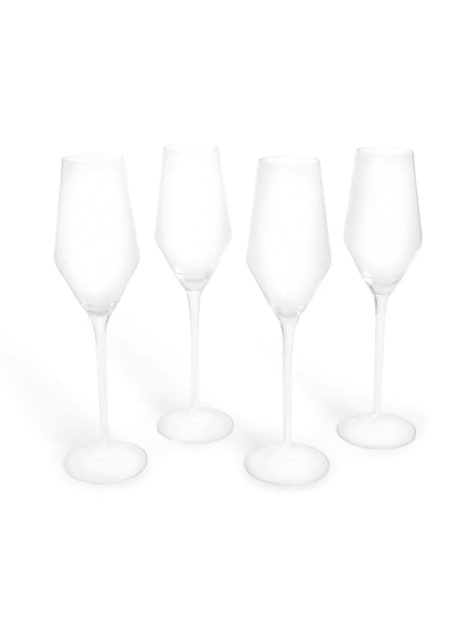 Glas|Tafelgerei|MADE.COM Set van 4 Velma Kristallen Champagneflutes