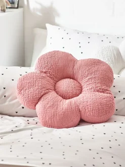 Kussentjes En Plaids|Kussentjes En Plaids*Next Madeliefvormig kussen met textuur van 100% katoen Roze