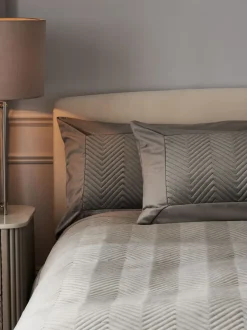 Beddengoedsets En Dekbedovertrekken*Next Madison set van doorgestikt fluwelen dekbedovertrek en kussenslopen Antraciet