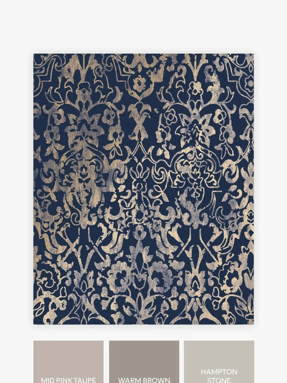Behang|Next Majestic Damask 10M behang Blauw