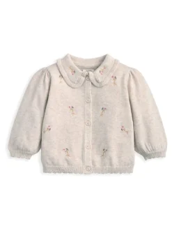 Gebreide Kleding*Mamas & Papas Embroidered Knit Cardigan & Leggings Set with Scallop Detail
