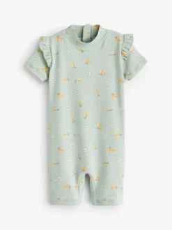 Badkleding*Mamas & Papas surfpakje met textuur, citroentjesprint en korte mouwen