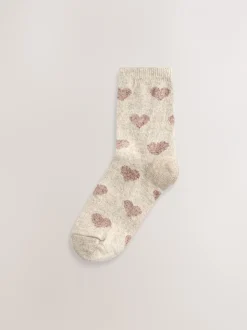 Sokken En Panty's*Next Marine/Berry Harten - Thermische enkelsokken van wol-zijdemix verpakking van 3