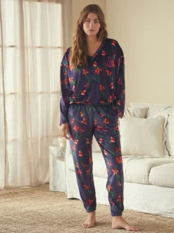 Loungewear|Alle Nacht- En Loungekleding*B by Ted Baker - Cosy Twosie Pyjamas Marineblauw