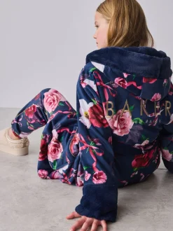 Kamerjassen*Baker by Ted Baker - All Over Floral Print Robe Marineblauw